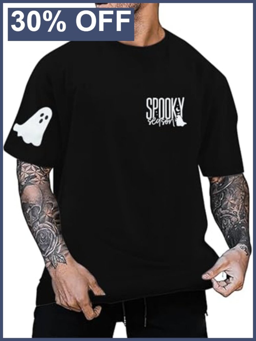 Halloween Shirt Men Skeleton Chest Print T-Shirt
